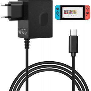 Ershi-Chargeur Pour Switch Nintendo Adaptateur Pour Switch Lite/Oled/Dock/Manette Pro 39w Usb C 15v/2.6a Adaptateur Support Mode D[894] - Neuf