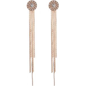 Kal-Boucles D'oreilles Mariage Long Pompon En Cristal Avec Zircone Cubique Boucles D'oreilles Pompon Chaîne Griffes Pendantes Boucles D'oreilles Mariée Or Boucles D'oreilles Bal Bijoux Pour Femmes - Neuf