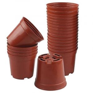100Pcs 8.5CM Pots de plantes en plastique rond Petits pots de fleurs pour pépinière Petites plantes en pot - Neuf