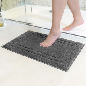KALANKA-Tapis de Bain Antid&eacute;rapant | Super Absorbant et Lavable en Machine | pour la Salle de Bain, Douche, Baignoire ou comme Tapis WC | Gris Fonc&eacute; - 40x60 cm - Neuf