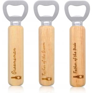 Letnerny-3 Pièces Décapsuleur En Bois, Mariage Ouvre-Bouteille Pour Homme, Portable Ouvre-Bouteille De Bière Pour Bière À Main Pour Boissons, Cidre, Bar, Fête Mariage - Neuf