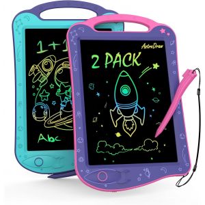 AstroDraw Tablette Dessin LCD Enfant de 2 3 4 5 6 Ans, Filles 1ères Écriture Jouet,Cadeau Fille Anniversaire Noël (Violet/Rose) - Neuf