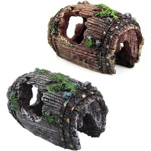 Lot De 2 Décorations En Résine Pour Aquarium, Grotte, Aquarium - Neuf