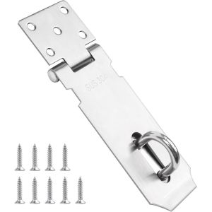 Loquet de s&eacute;curit&eacute; - 5,5 pouces - Verrouillable avec 9 grandes vis anti-rouille - Cadenas en acier inoxydable 304 pour cadenas, armoires, portails - Neuf