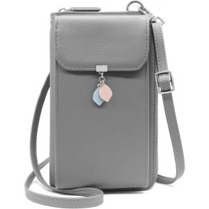 CAUC-Sac Téléphone Portable Femme Portefeuille RFID Blocage Petit Sac Bandoulière Pochette avec Porte-Monnaie, 10 Porte Carte, Bandoulière et Dragonne - Neuf