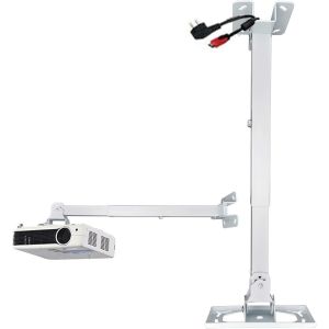 VornixorSarlshop-Support Videoprojecteur Plafond et Support Mural, Montage Facile, Universel Pied Videoprojecteur, pour Videoprojecteur 4K et Mini Projecteur, Max 20 kg, Blanc - Neuf