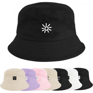 Chapeaux De Seau Visage Souriant Femme Homme,Bob En Coton De Soleil Anti-Uv Chapeau De Pêcheur Pliable Été Unisexe Bucket Hat 56-58cm.[Z1458] - Neuf