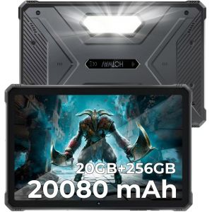 CHECARZHN--NO1-R9 Pro Tablette Incassable, 20Gb + 256Gb/Tf 2Tb Tablette Tactile, 20080Mah Battery, Écran 11"" Fhd+, Android 14 Tablette, 64Mp+16Mp/Octa-Core/Dual Sim 4G/Wlan 5G/Ip68&Ip69K/Face Id/Gps/Otg - Neuf