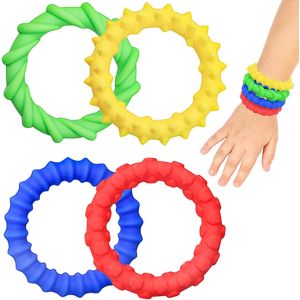 KAL-Lot De 4 Jouets Sensoriels Fidget Toys, Bracelets Sensoriels, Jouets De Décompression, Jouets Anti-Stress Pour Enfants, Garçons Et Filles, Pour Soulager Le Stress, L'Anxiété, L'Autisme - Neuf