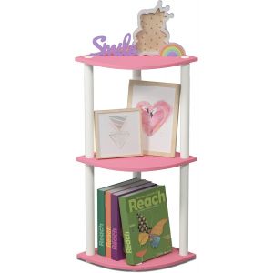 Sjzg-Turn-N-Tube &Eacute;tag&egrave;re Polyvalente Pour Pr&eacute;sentoir D'angle &Agrave; 3 Niveaux, Rose/Blanc - Neuf