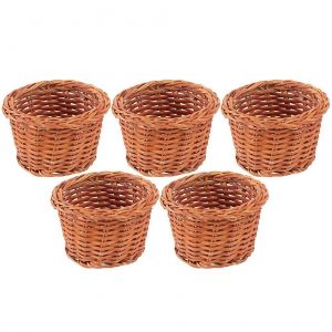 Lot de 5 mini paniers en rotin pour d&eacute;coration de maison de poup&eacute;e, micro-paysage et projets de bricolage &iquest; Accessoires miniatures parfaits - Neuf