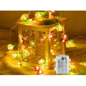 Lot De 2 Guirlandes Lumineuses Led De 3 M En Forme De Citrouille Et De Gland D'&eacute;rable, Id&eacute;ales Pour Halloween Et No&euml;l. - Neuf