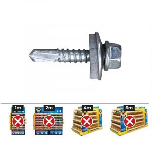 Index - Vis Avec Pointe Foreuse &agrave; T&ecirc;te Hexagonale 4,8x16mm Avec Rondelle Epdm 14mm (bo&icirc;te De 1000 Unit&eacute;s) - Neuf