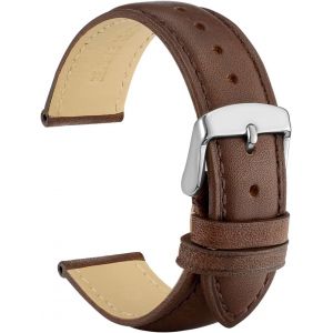 Kal-Bracelets De Montre En Cuir Vintage Avec Boucle En Argent Inoxydable, Bande De Remplacement 14mm 16mm 18mm 19mm 20mm 21mm 22mm 23mm 24mm - Neuf