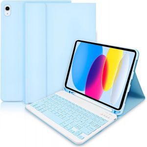 Coque Clavier Pour Ipad 10eme Generation 10.9" 2022/ (A16) 11eme Generation 11'' 2025- Coque Clavier Amovible Sans Fil Pour Ipad 2022 10e Génération/2025 11e Génération- Bleu - Neuf