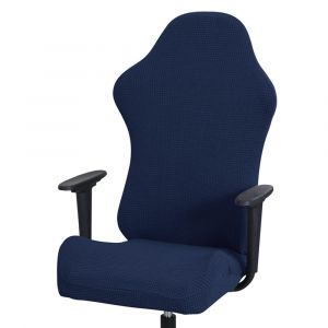 Housse De Chaise De Jeu &Eacute;lastique, Anti-Poussi&egrave;re, Extensible, En Polyester Bleu Marine &Agrave; Motif Gaufr&eacute;, Pour Le Bureau Et La Maison - Neuf