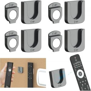 4 pièces support de télécommande magnétique à montage mural sans trou (gris), support de montage mural de conception à fente pour la maison, adapté à l'hôtel de bureau à domicile - Neuf