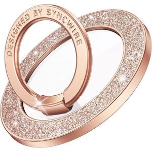 CMJAAGUR-Brillant Anneau Téléphone Magnétique Pour Magsafe, Support Magnétique Étincelant Téléphone, Portable À Béquille Rotative, Accessoires Magsafe Iphone 16 Pro 15 14 13, Android -Diamant Ros[M1394] - Neuf