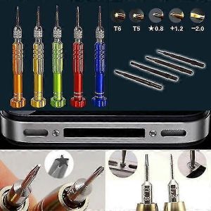5-En-1 Alliage D'aluminium T&eacute;l&eacute;phone Mobile Montre R&eacute;paration Outil De D&eacute;montage Manuel Multi-Fonction Tournevis Setsrandom Couleur - Neuf