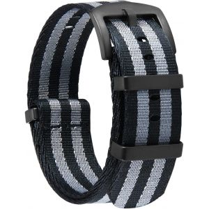 Kal-Bracelet De Montre En Nylon Balistique Militaire Remplacement Bracelet Montre Tressé Avec Noir/Argent Boucle En Acier Hommes Femmes 20 Couleurs 18mm 20mm 22mm 24mm (Version De Mise À Niveau) - Neuf