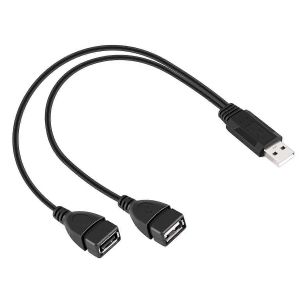 USB 2.0A M&acirc;le auf 2 Dual USB Femelle Jack Y R&eacute;partiteur Verteiler Adaptateur Kabel - Neuf