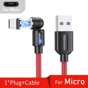 540 rotation magn&eacute;tique c&acirc;ble de charge rapide aimant chargeur Micro USB Type C c&acirc;ble t&eacute;l&eacute;phone portable fil cordon pour iPhone 11 0.5m-Red for Mirco - Neuf