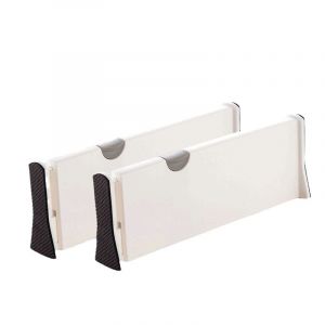 Lot De 2 Séparateurs De Tiroir Réglables En Maille Pour Rangement De Vêtements Blanc, Commode, Salle De Bain, Cuisine, Placard, Bureau - Neuf