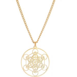 Kal-Collier Cube De Métatron Cube De Métatron Pendentif Géométrie Sacrée Sceaux De L'archange Ange Métatron Colliers De Déclaration Talisman De Protection Spirituelle - Neuf