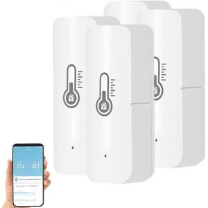 SUBZONAL-Thermom&egrave;tre d'ambiance, hygrom&egrave;tre WiFi, capteur de thermom&egrave;tre, capteur de temp&eacute;rature Intelligent sans Fil, Moniteur d'humidit&eacute; &agrave; Distance, 4 pi&egrave;ces, temp&eacute;rature Intelligente - Neuf