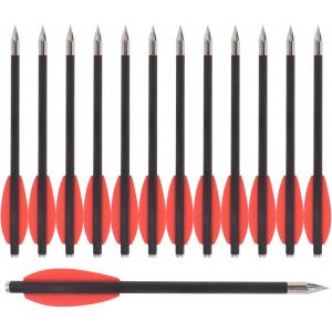 12 Pièces 6,3 ""Flèches D'arbalète Pour Pistolet En Carbone,En Flèches De Chasse Pour Cible De Précision D'arbalète De Pistolet De 50 À 80 Lb,Exercices De Tir Et Petite Chasse.[B2226] - Neuf