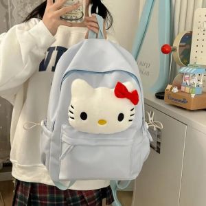 VITATA Sac &agrave; dos grande capacit&eacute; pour &eacute;tudiante avec chat mignon de fille japonaise-Bleu - Neuf