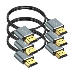 HDMI Cables 4K Slim Extremely 1M Pack of 3,Ultra Thin and Flexible HDMI 2.0 Compatible 4K/60HZ 18Gbps Monitor,PS5,PS4,Xbox One,Fire TV (3 Pieces) - Neuf