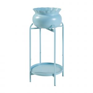 Porte-Plantes Style Intemportel Support 60 X 27 X 27 Cm Bleu Clair Helloshop26 03_0010331 - Neuf