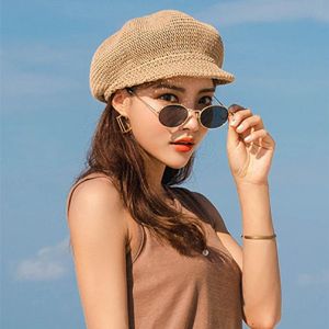 Chapeau De Paille Pour Les Femmes, Été, Chapeau De Paille Pour Les Femmes De L'été Newsboy Paille Tricoté À La Plage De Hat Réglable De Corde Pour Les Femmes Du Chapeau - Neuf