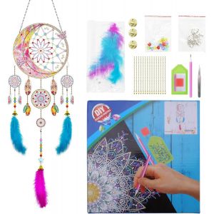 Ayuhr-Diamond Painting Attrape-Rêves Kit De Bricolage Pour Enfants À Partir De 6 Ans Attrape-Rêves Bricolage Diamond Painting Enfants Attrape-Rêves Idées Cadeaux Pour Tenture Murale Décoration - Neuf