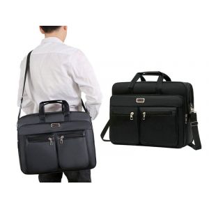 Sacoche pour ordinateur portable 15,6 pouces pour homme - Porte-documents avec double poche frontale pour le bureau et les voyages - Neuf