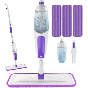 KGABERY-Balai Serpillère Vaporisateur-Spray Mop Microfibre Balai Pulvérisateur Balais Nettoyer Sol Avec 3 Tampons Réutilisables Pour Maison Carrelage Parquet Bois Dur Stratifié Nettoyage Des Sols - Neuf