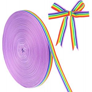 50 Mètres De Ruban Gros-Grain Arc-En-Ciel Double Face En Polyester Pour Emballage Cadeau, Décoration De Fête De Mariage, Loisirs Créatifs (1,5 Cm De Large) - Neuf