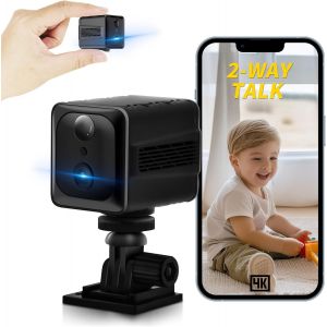ChenQuanSarl-Camera Espion, À Jour 4K Mini Camera Espion Sans Fil, Wifi Caméra Avec Une Batterie De 3000Mah, Detecteur Mouvement Et Vision Nocturne, Mini Caméra Pour La Maison - Neuf