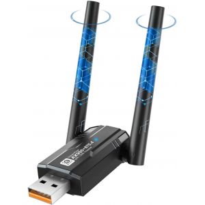 LETNERNY-Adaptateur Bluetooth Wlan Usb 3.0 Ax900Mbs, Clé Wifi6 Et Bluetooth 5.4 Pour Pc 2,4 Ghz/5 Ghz Antenne Interne 5Dbi Compatible Avec Windows 11/10/8.1/8/7, Pour Pc/Bureau/Ordinateur Portable - Neuf