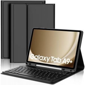 Clavier Pour Samsung Galaxy Tab A9 Plus/A9+ 2023 11 Pouces,Azerty Français Clavier Magnétique Bluetooth Sans Fil Étui Housse Pour Samsung Tab A9 Plus, Noir - Neuf