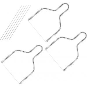 3Pcs Trancheuse &Agrave; Beurre,Trancheuse &Agrave; Beurre En Acier Inoxydable Trancheuse &Agrave; Fromage Mince Coupe-Fils Outil Avec 5 Fils Pour Remplacement Pour Cuisine - Neuf