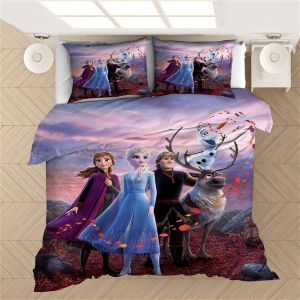 Parure De Lit Pour Enfant - Motif : La Reine Des Neiges Elsa Et Anna - En Microfibre - Avec Taies D'oreiller (, X Cm) - Neuf