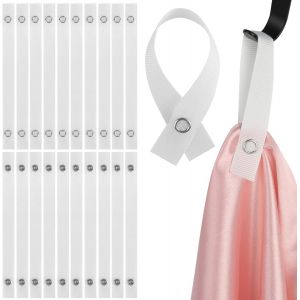 Eryi-Attaches Sans Couture, 30 Pièces Crochets De Suspension Sans Couture Pour Textiles, 155*12 Mm Blancs Avec Bouton Pression Cintres Non Tissés Pour Serviettes Pour Torchons, Serviettes De Bain - Neuf