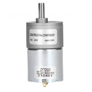 XYONG Moteur a engrenages CC 24 V, arbre de 37 mm de diametre, micro-reducteur de vitesse electrique, ZGB37RG 160R-24 V - Neuf