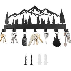 CHECARZHN--NO1-Porte Clé Mural, Métal Porte Cles Murale Avec 7 Crochets, Décoration Support Clef Mural, Crochet Décoratif En Métal Pour Couloir, Adapté Pour Cuisine, Entrée, Couloir, Chambre, Décorat - Neuf