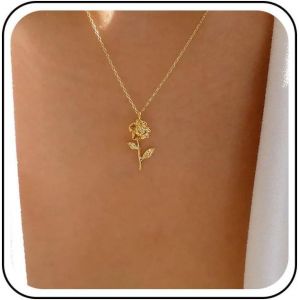 Kal-Collier Fleur Boho Choker Collier Pendentif Fleur Rose Or Collier Fleur Vintage Collier Fleur Minimaliste Collier Fleur Cha&icirc;ne Bijoux Pour Femmes Et Filles - Neuf