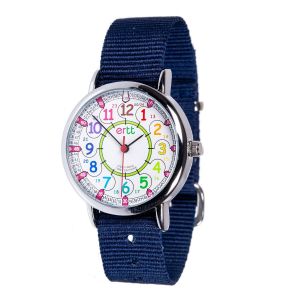 Nbgcm-Easyread Time Teacher Montre Enfant - Montre Pédagogique Garçon - Montre Pour Apprendre À Lire L'heure - Montre-Bracelet Éducative Pour Garçon Et Fille - Cadran Analogique - 12/24h - Neuf