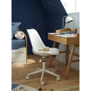 Chaise De Bureau Enfant À Roulettes Blanc - Neuf