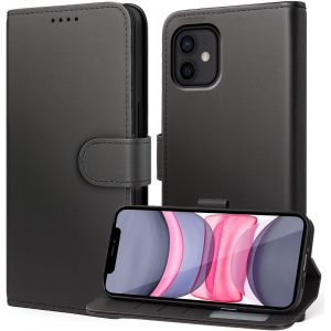 KALANKA-Coque pour iPhone 11, Etui Protection Housse Premium en Cuir PU, [Emplacements Cartes] [ Pochette de Portefeuille ] Flip Case pour iPhone 11, Noir - Neuf